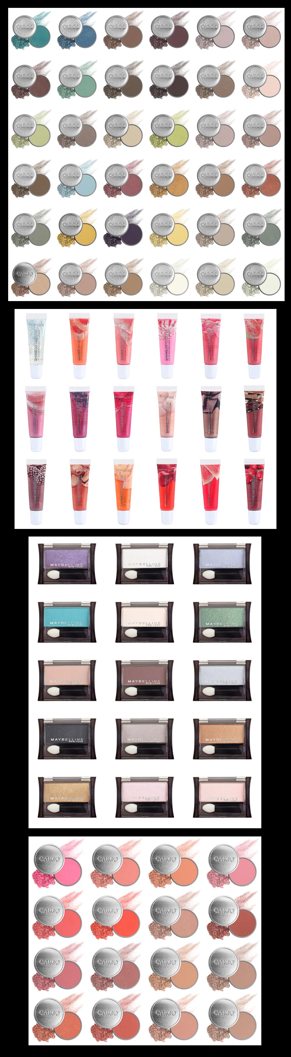 Cosmetics Product Photography - Gloss Shadow Blushes Cosmetics Product Photography - Gloss Shadow Blushes
