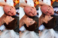 Toronto Wedding Photography -  Bride and Groom triple kiss