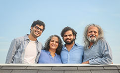 Family Portraits on Rooftop Patio